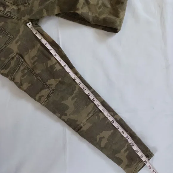 AEO American Eagle Jeggings Jeans Cargo Super Highrise Hi-Rise Crop Camo Size 4 - Picture 12 of 12